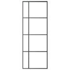 Porta Scorrevole in Vetro ESG e Alluminio 76x205 cm Nera