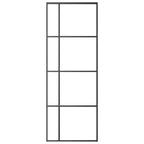 Porta Scorrevole Smerigliato ESG Vetro Alluminio 76x205 cm Nera