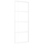 Porta Scorrevole ESG Vetro e Alluminio 75x205 cm Bianca
