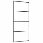 Porta Scorrevole Vetro Smerigliato ESG Alluminio 90x205 cm Nera
