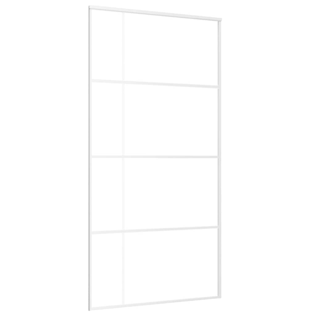 Porta Scorrevole in Vetro ESG e Alluminio 102,5x205 cm Bianca