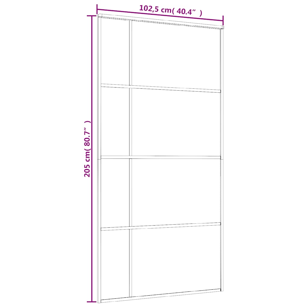 Porta Scorrevole in Vetro ESG e Alluminio 102,5x205 cm Bianca