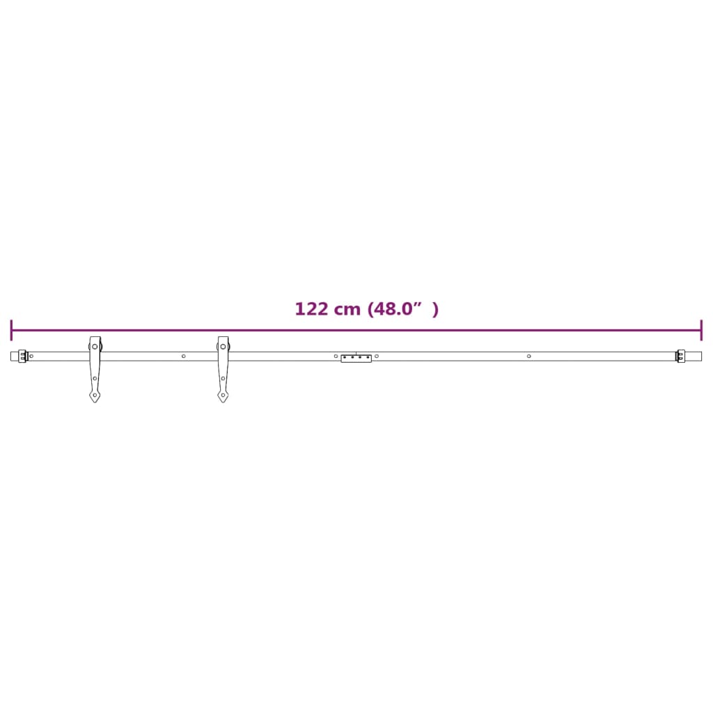 Kit Mini Anta Scorrevole in Acciaio al Carbonio Bianco 122 cm