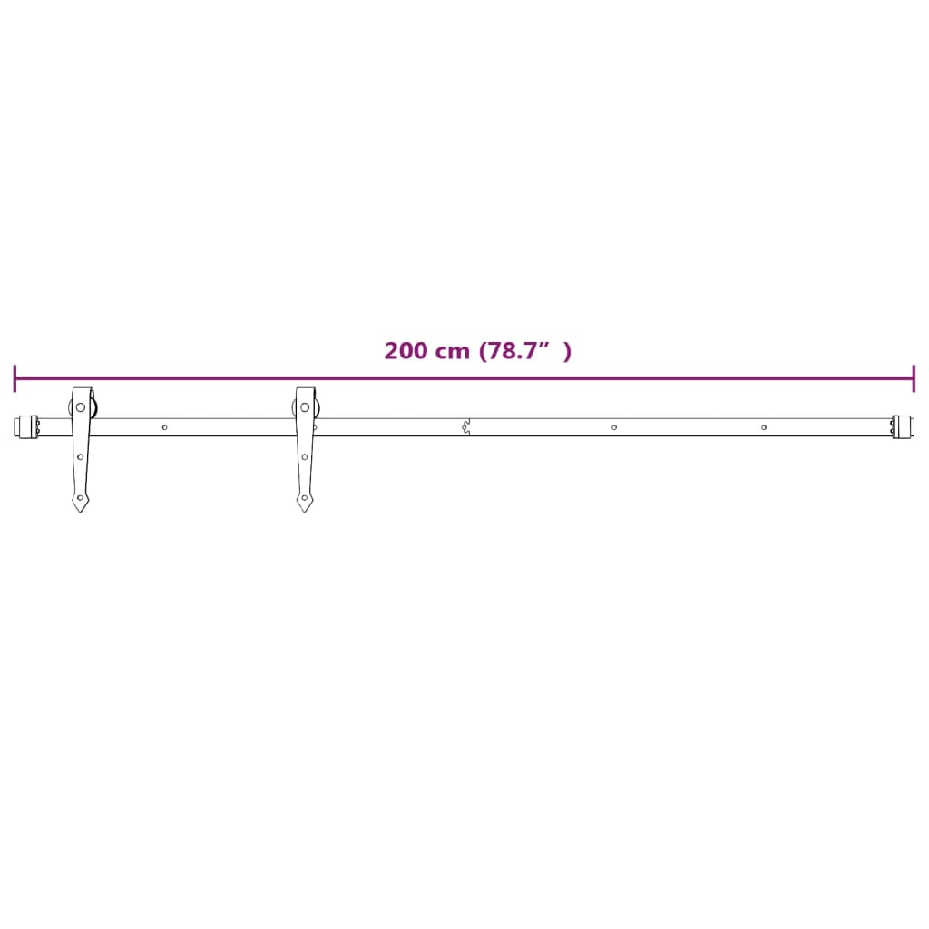 Kit Accessori per Porta Scorrevole 200 cm in Acciaio Bianco