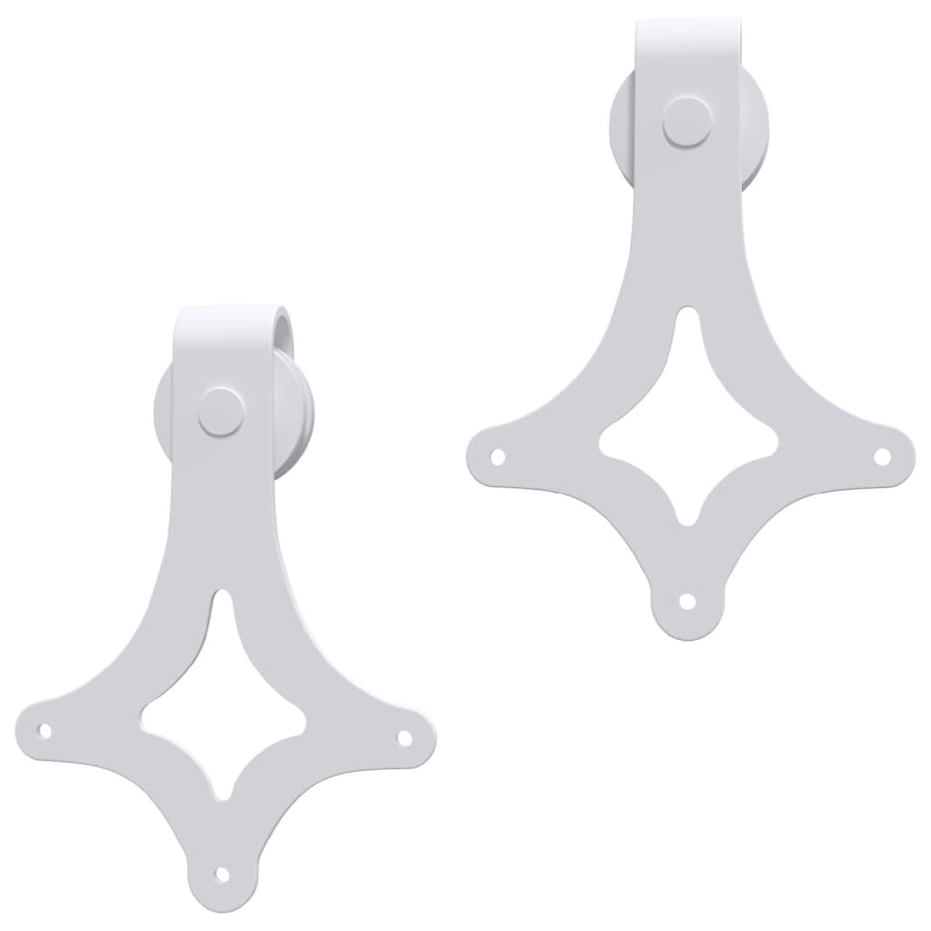 Kit Accessori per Porta Scorrevole 183 cm Acciaio Bianco
