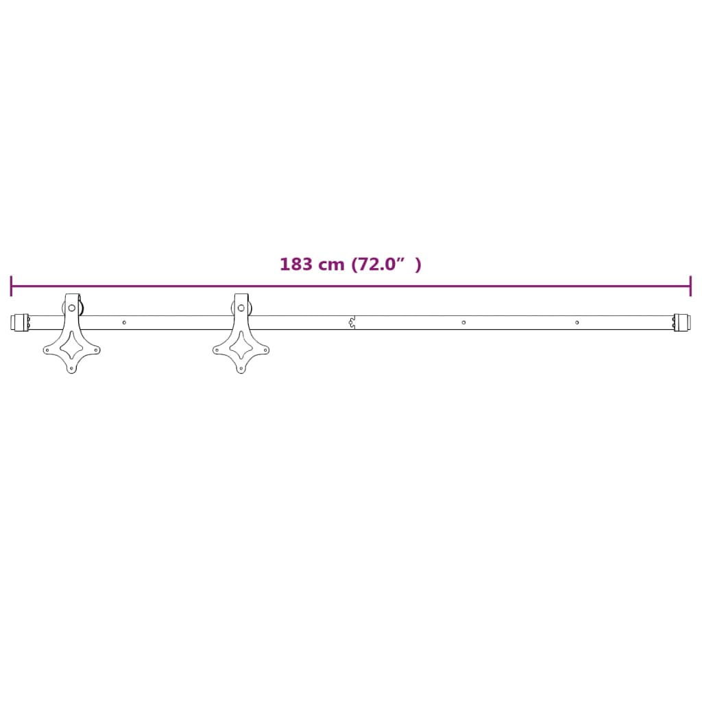 Kit Accessori per Porta Scorrevole 183 cm Acciaio Bianco