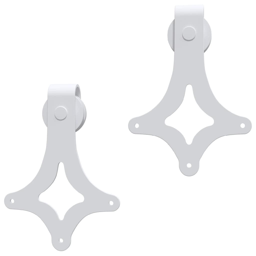 Kit Accessori per Porta Scorrevole 200 cm Acciaio Bianco