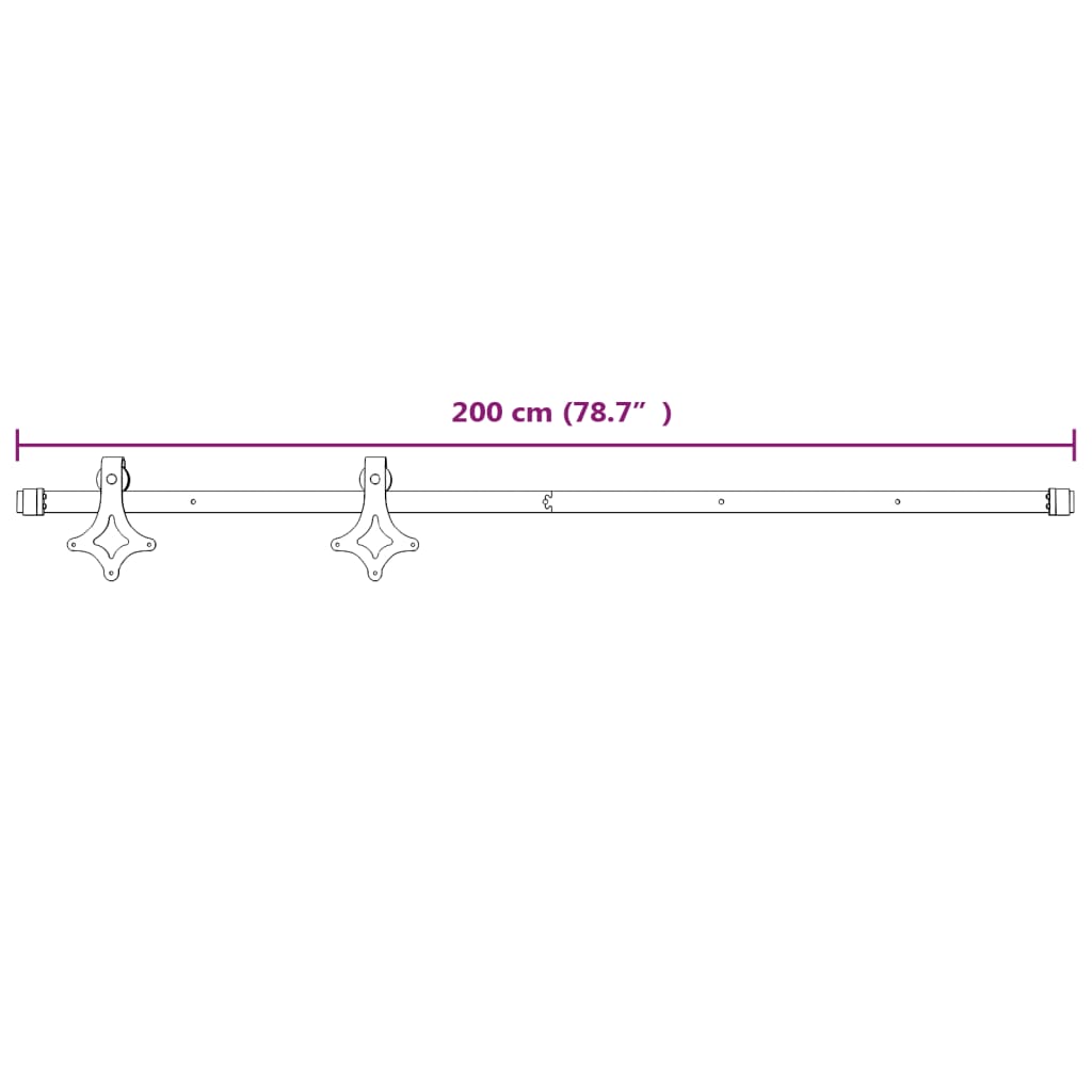 Kit Accessori per Porta Scorrevole 200 cm Acciaio Bianco