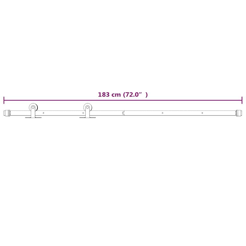 Kit Accessori per Porta Scorrevole 183 cm Acciaio Bianco