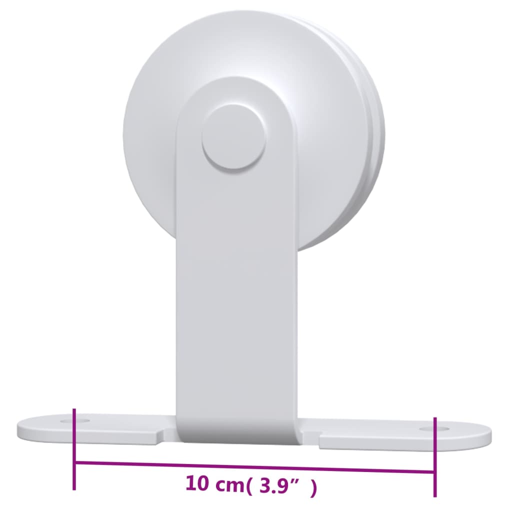 Kit Accessori per Porta Scorrevole 200 cm Acciaio Bianco