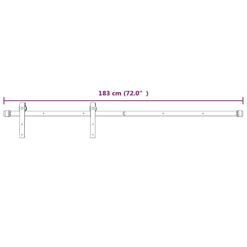 Kit Accessori per Porta Scorrevole 183 cm Acciaio Bianco