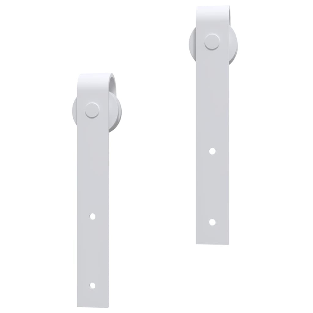 Kit Accessori per Porta Scorrevole 200 cm Acciaio Bianco