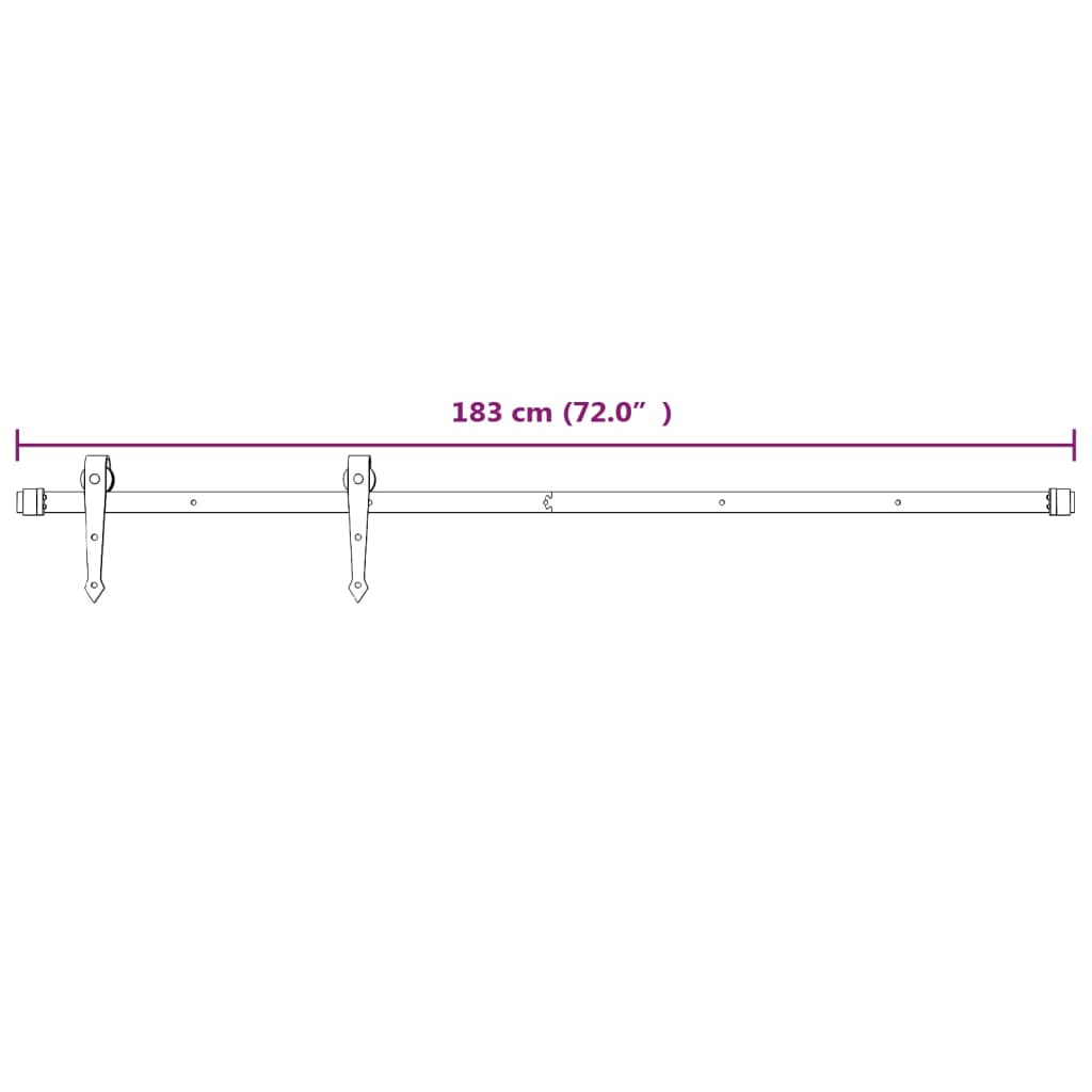 Kit Accessori per Porta Scorrevole 183 cm Acciaio Bianco