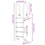 Scala per Piscina 54x38x211 cm Acciaio Inox 304