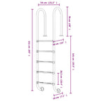 Scala per Piscina 54x38x211 cm Acciaio Inox 304
