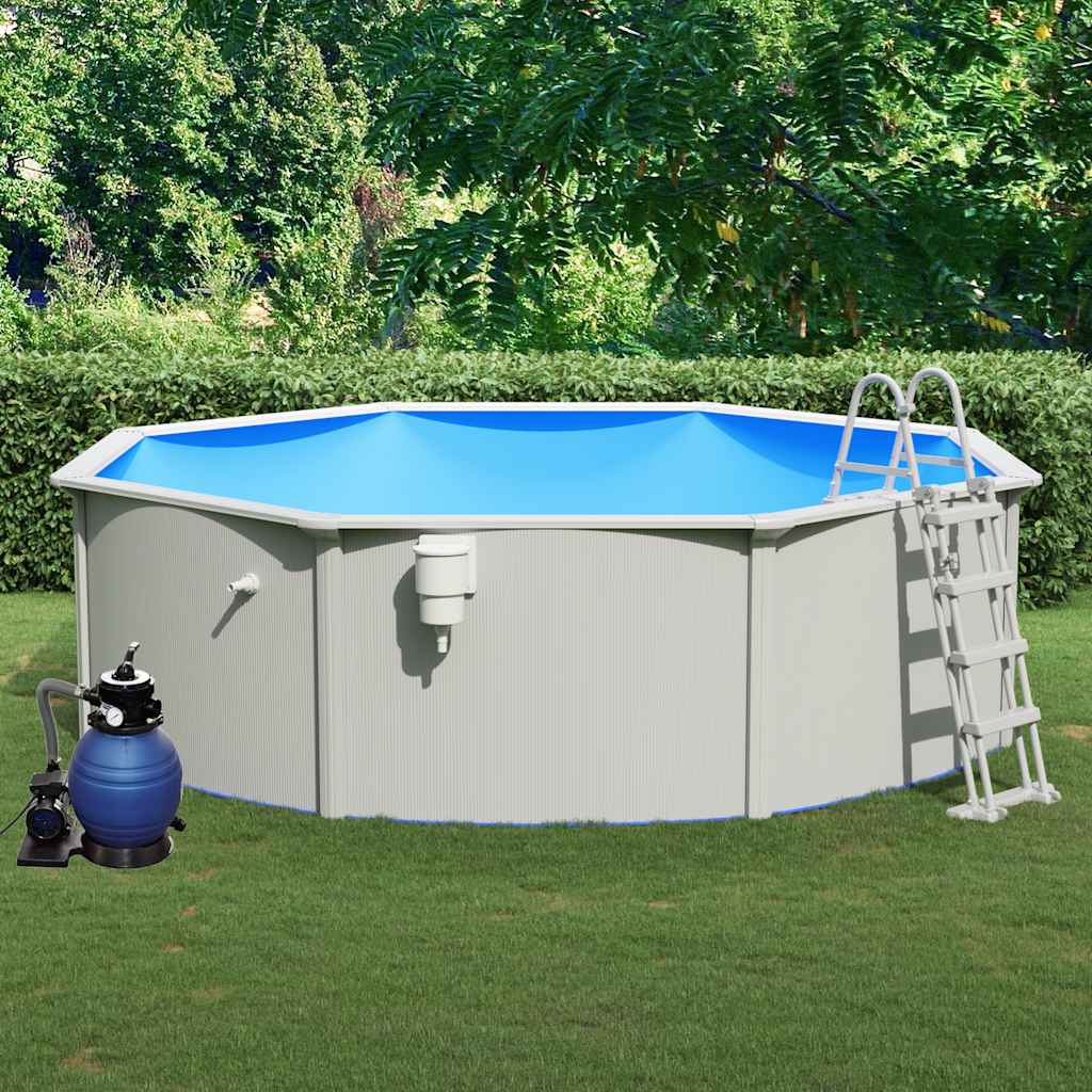 Piscina fuori terra 460x120 cm con pompa filtro a sabbia e scaletta