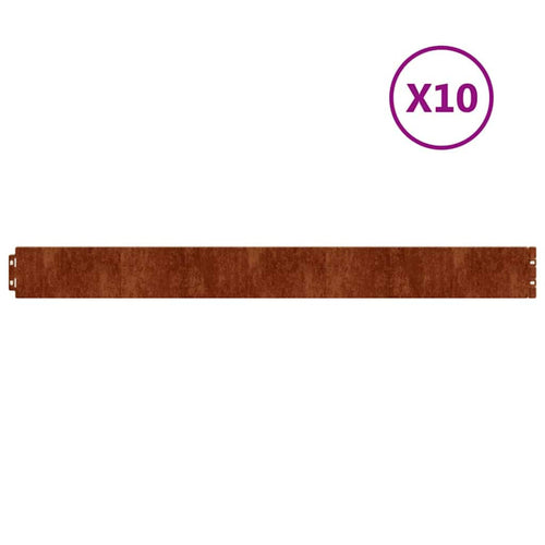 Bordure per Prato 10 pz 10x103 cm Flessibili in Acciaio Corten
