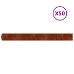Bordure per Prato 50 pz 10x103 cm Flessibili in Acciaio Corten