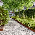 Bordure per Prato 50 pz 10x103 cm Flessibili in Acciaio Corten