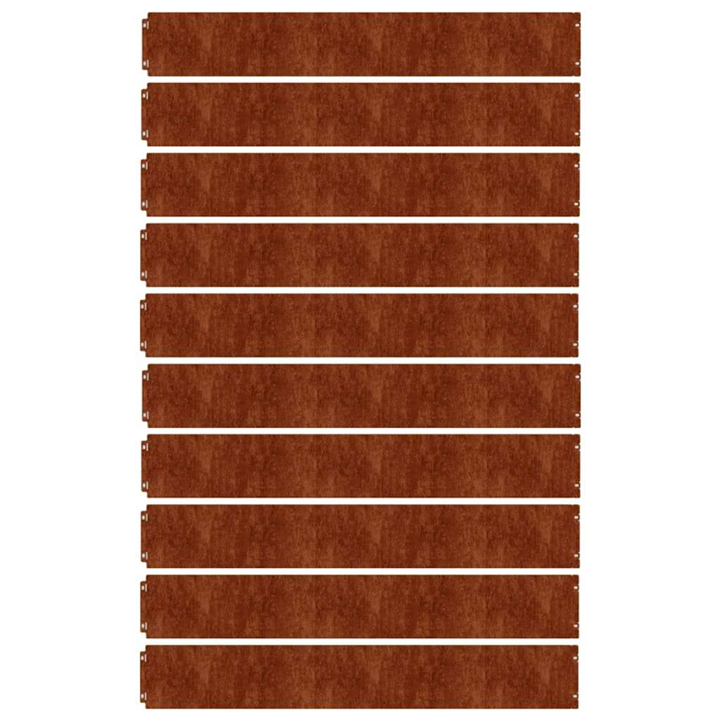 Bordure per Prato 10 pz 15x103 cm Flessibili in Acciaio Corten