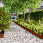 Bordure per Prato 10 pz 15x103 cm Flessibili in Acciaio Corten