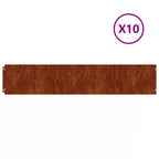 Bordure per Prato 10 pz 20x103 cm Flessibili in Acciaio Corten