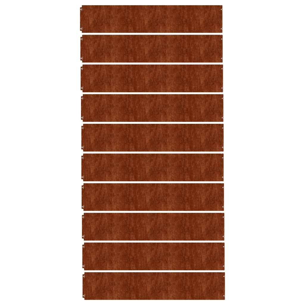 Bordure per Prato 10 pz 20x103 cm Flessibili in Acciaio Corten