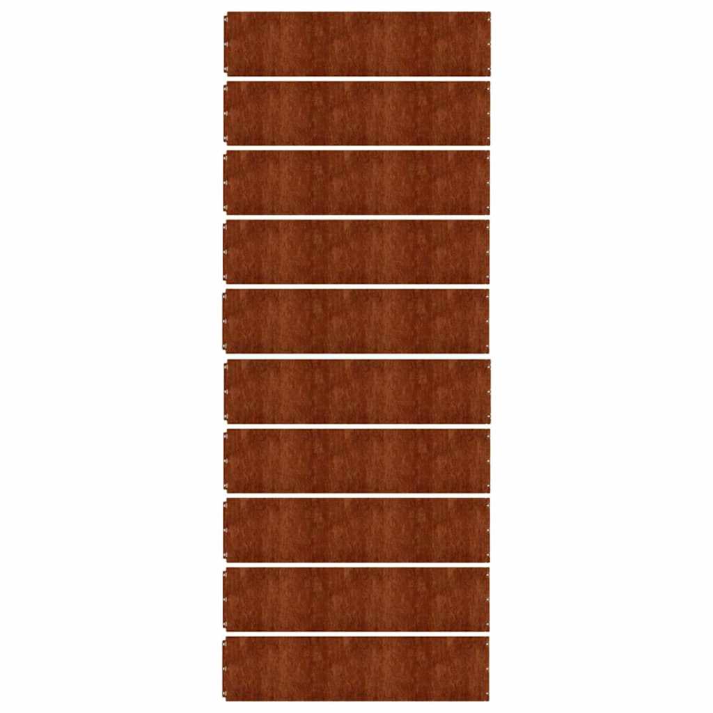 Bordure per Prato 10 pz 25x103 cm Flessibili in Acciaio Corten