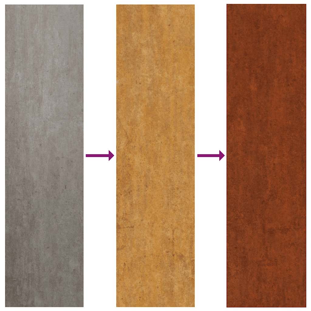 Bordure per Prato 10 pz 25x103 cm Flessibili in Acciaio Corten