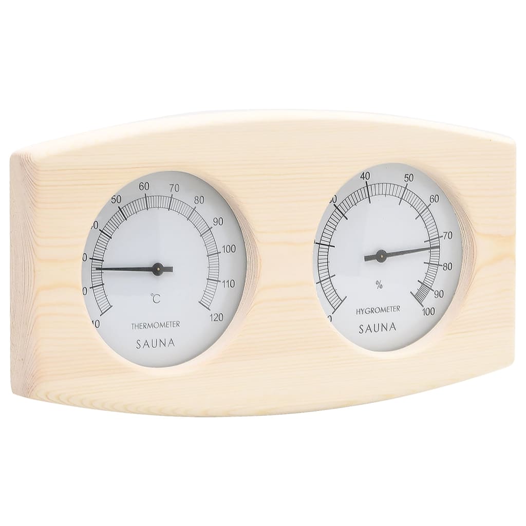 Set Timer Igrotermografo e Clessidra Sauna 2 in 1 Legno Massello Pino