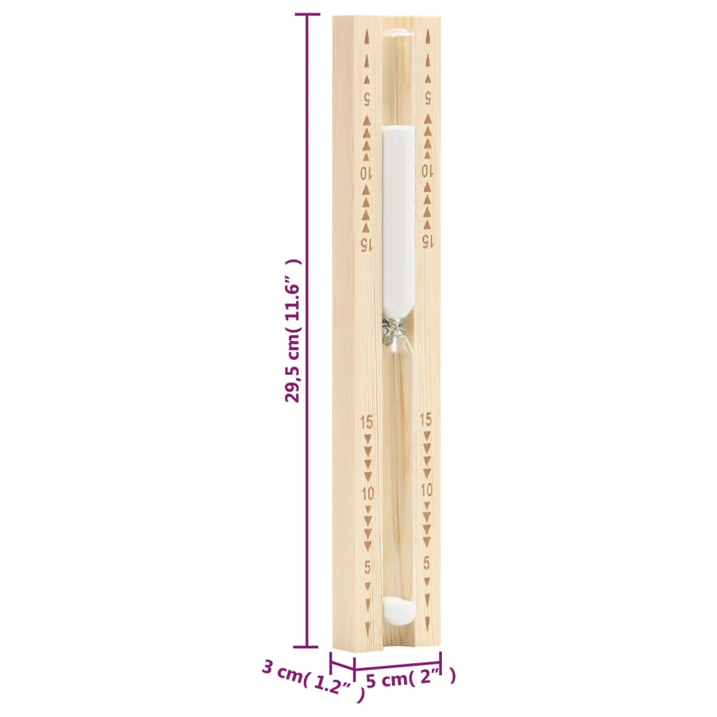 Set Timer Igrotermografo e Clessidra Sauna 2 in 1 Legno Massello Pino