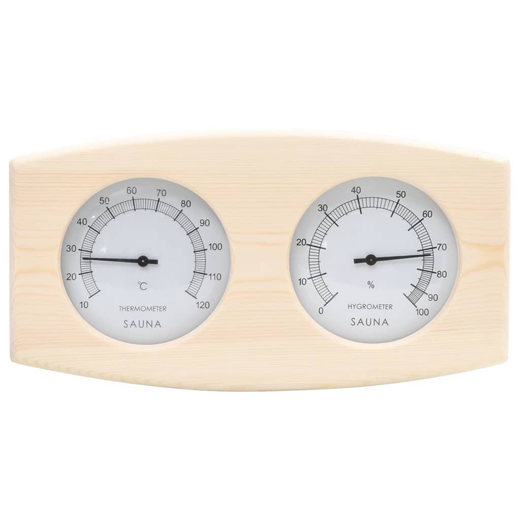 Set Timer Igrotermografo e Clessidra Sauna 2 in 1 Legno Massello Pino