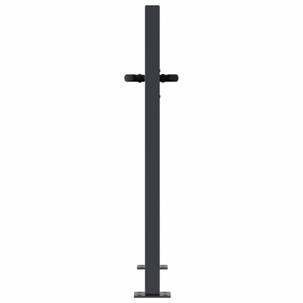 Cancello da giardino antracite 100x75 cm in acciaio con design ad albero