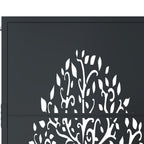 Cancello da giardino antracite 100x75 cm in acciaio con design ad albero