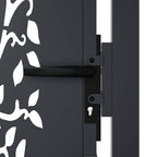 Cancello da giardino antracite 100x100 cm in acciaio con design ad albero