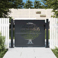 Cancello da giardino antracite 100x100 cm in acciaio con design ad albero