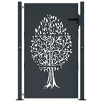 Cancello da giardino antracite 100x125 cm in acciaio con design ad albero