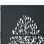 Cancello da giardino antracite 100x125 cm in acciaio con design ad albero