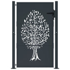 Cancello da giardino antracite 100x150 cm in acciaio con design ad albero