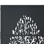 Cancello da giardino antracite 100x150 cm in acciaio con design ad albero