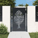 Cancello da giardino antracite 100x150 cm in acciaio con design ad albero