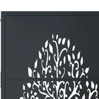 Cancello da giardino antracite 100x175 cm in acciaio con design ad albero