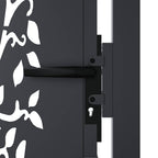 Cancello da giardino antracite 100x200 cm in acciaio con design ad albero