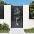 Cancello da giardino antracite 100x200 cm in acciaio con design ad albero