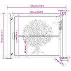 Cancello da giardino 100x75 cm in acciaio Corten con design ad albero