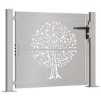 Cancello da giardino 100x100 cm in acciaio Corten con design ad albero