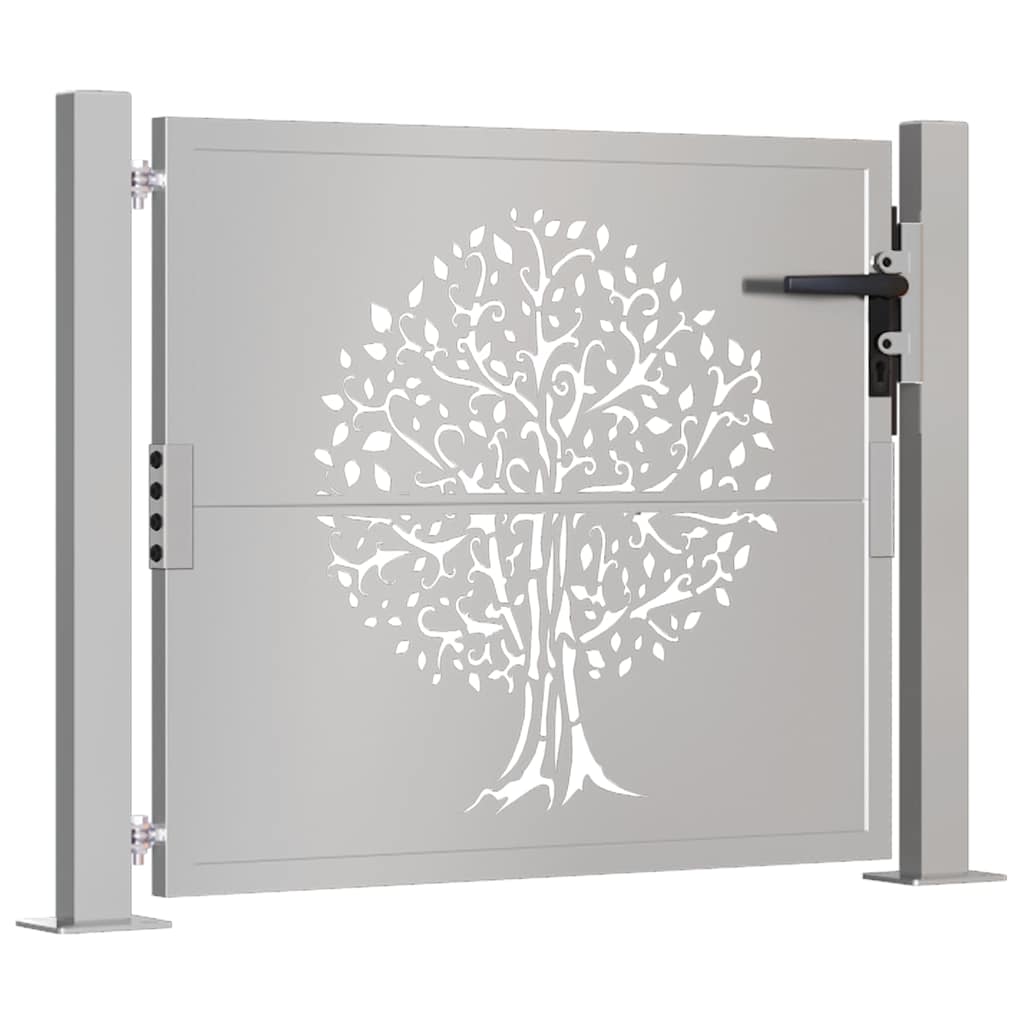 Cancello da giardino 100x100 cm in acciaio Corten con design ad albero