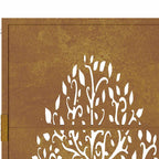 Cancello da giardino 100x100 cm in acciaio Corten con design ad albero