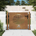 Cancello da giardino 100x100 cm in acciaio Corten con design ad albero