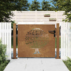 Cancello da giardino 100x100 cm in acciaio Corten con design ad albero